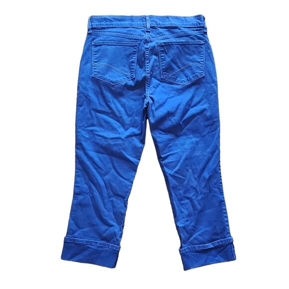 NYDJ Bright Blue Dayla Wide Cuff Capri Jeans Size 10 - Picture 4 of 14